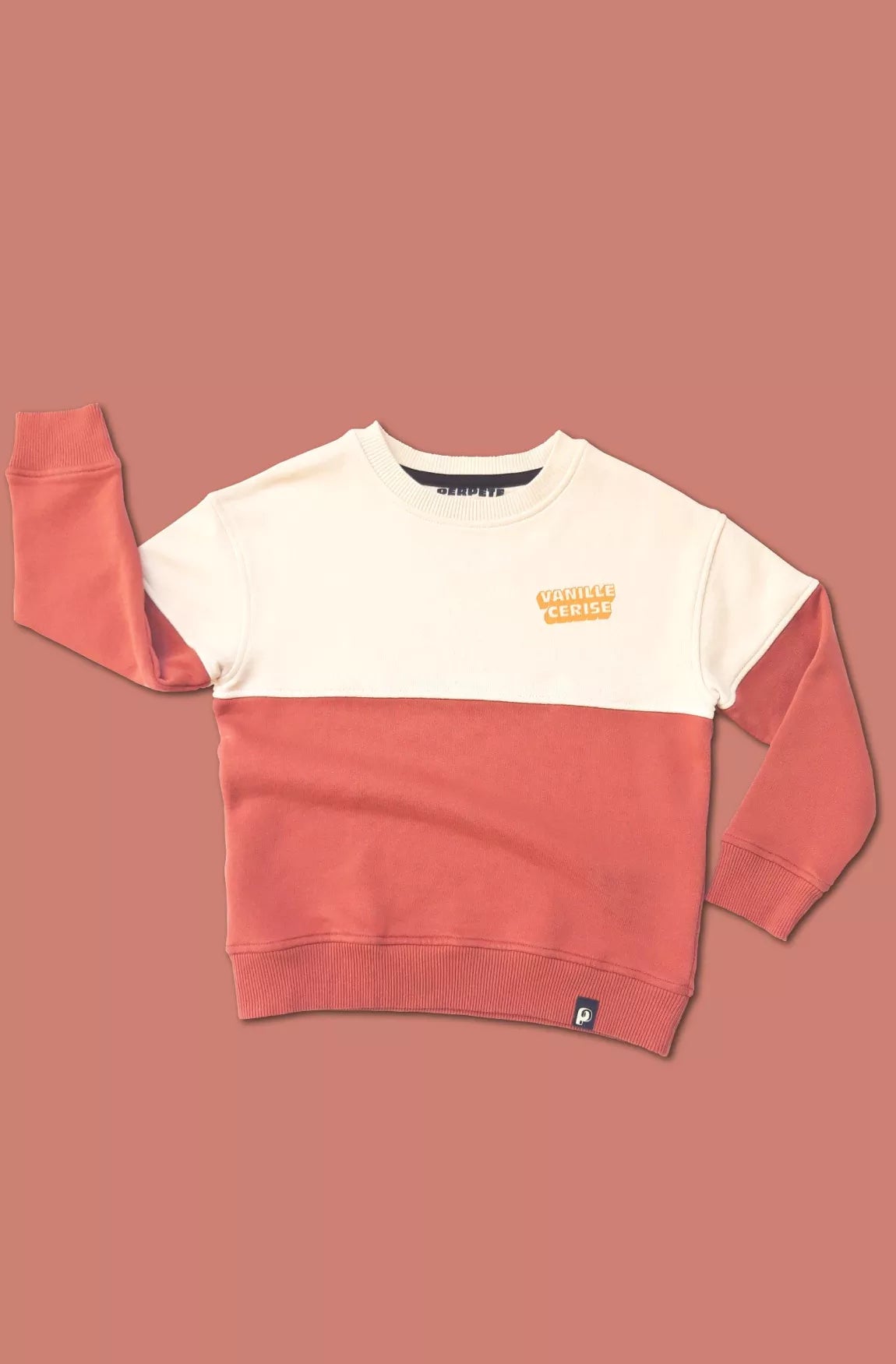 Bio Kinder Sweatshirt in Vanille/Kirsche